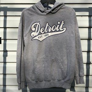 Grey Detroit Michigan Men's Hoodie Sweatshirt